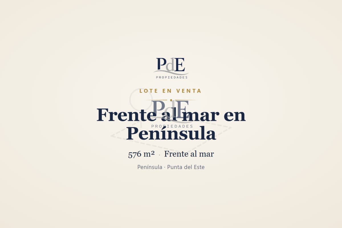 En venta lote exclusivo frente al mar en Peninsula, Punta del Este